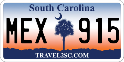 SC license plate MEX915