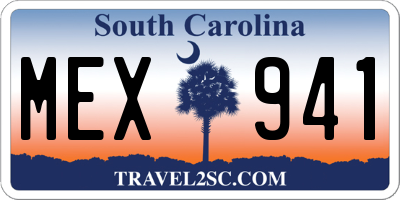 SC license plate MEX941
