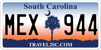 SC license plate MEX944