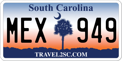 SC license plate MEX949