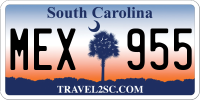 SC license plate MEX955