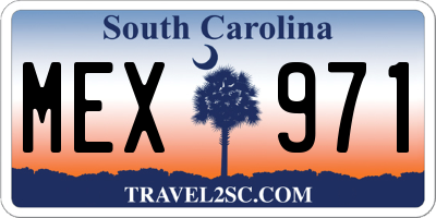 SC license plate MEX971