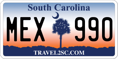 SC license plate MEX990