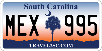 SC license plate MEX995