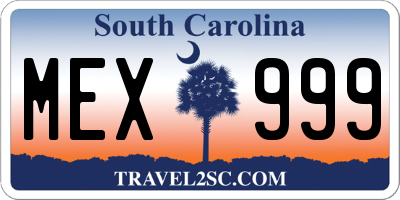 SC license plate MEX999