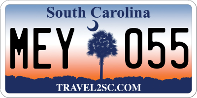 SC license plate MEY055