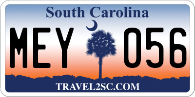 SC license plate MEY056