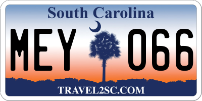 SC license plate MEY066
