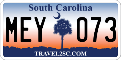 SC license plate MEY073