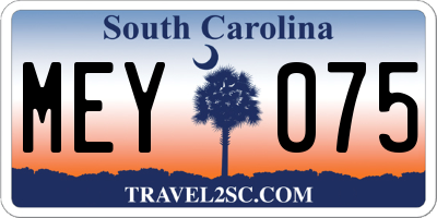 SC license plate MEY075