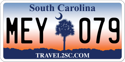 SC license plate MEY079