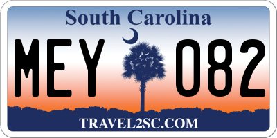 SC license plate MEY082