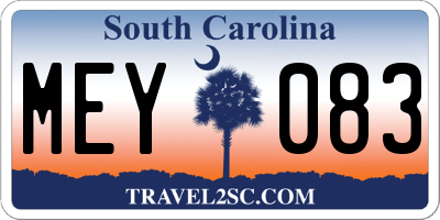 SC license plate MEY083
