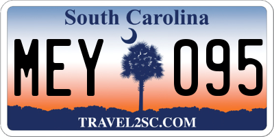 SC license plate MEY095