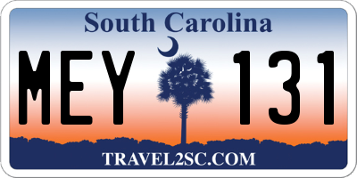 SC license plate MEY131