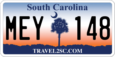 SC license plate MEY148