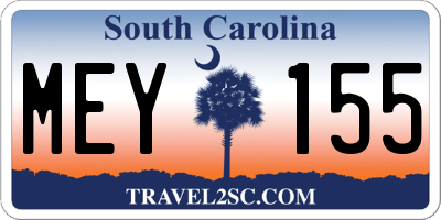 SC license plate MEY155