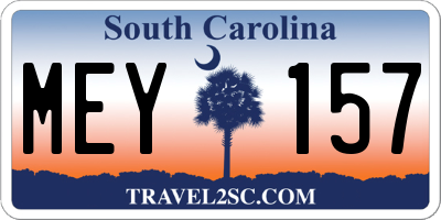 SC license plate MEY157