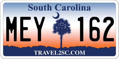 SC license plate MEY162