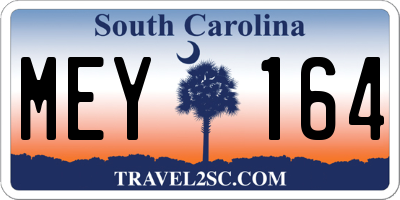 SC license plate MEY164