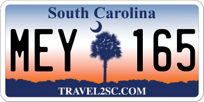 SC license plate MEY165
