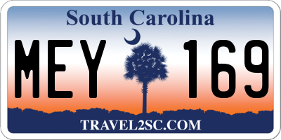 SC license plate MEY169