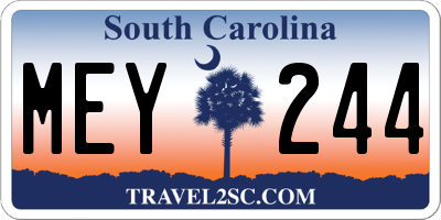SC license plate MEY244