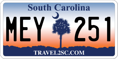 SC license plate MEY251