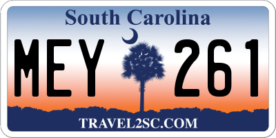 SC license plate MEY261