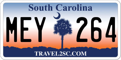 SC license plate MEY264