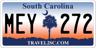 SC license plate MEY272