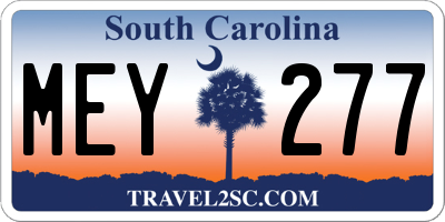 SC license plate MEY277