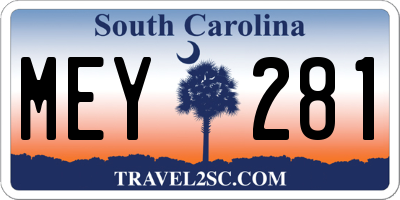 SC license plate MEY281