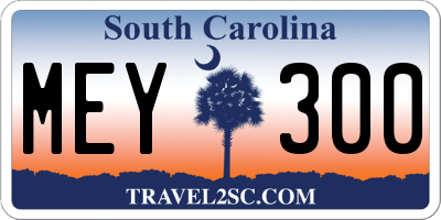 SC license plate MEY300