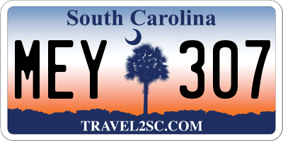 SC license plate MEY307