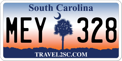 SC license plate MEY328