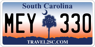 SC license plate MEY330
