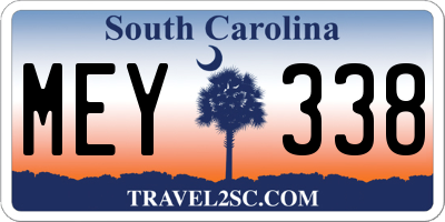 SC license plate MEY338