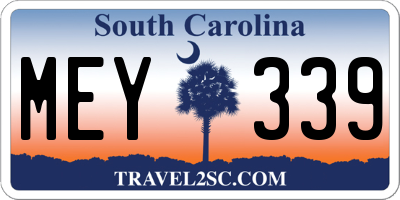 SC license plate MEY339