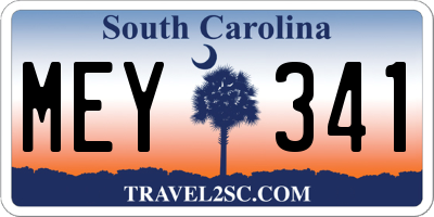 SC license plate MEY341