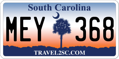 SC license plate MEY368