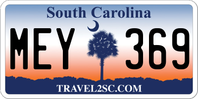 SC license plate MEY369