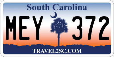 SC license plate MEY372