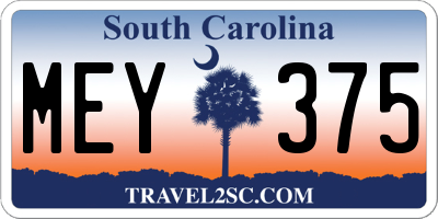 SC license plate MEY375