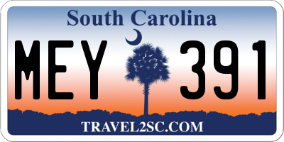 SC license plate MEY391