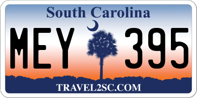 SC license plate MEY395