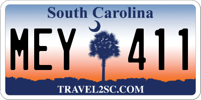 SC license plate MEY411