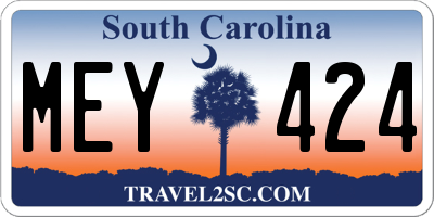 SC license plate MEY424