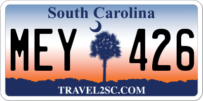 SC license plate MEY426