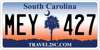 SC license plate MEY427
